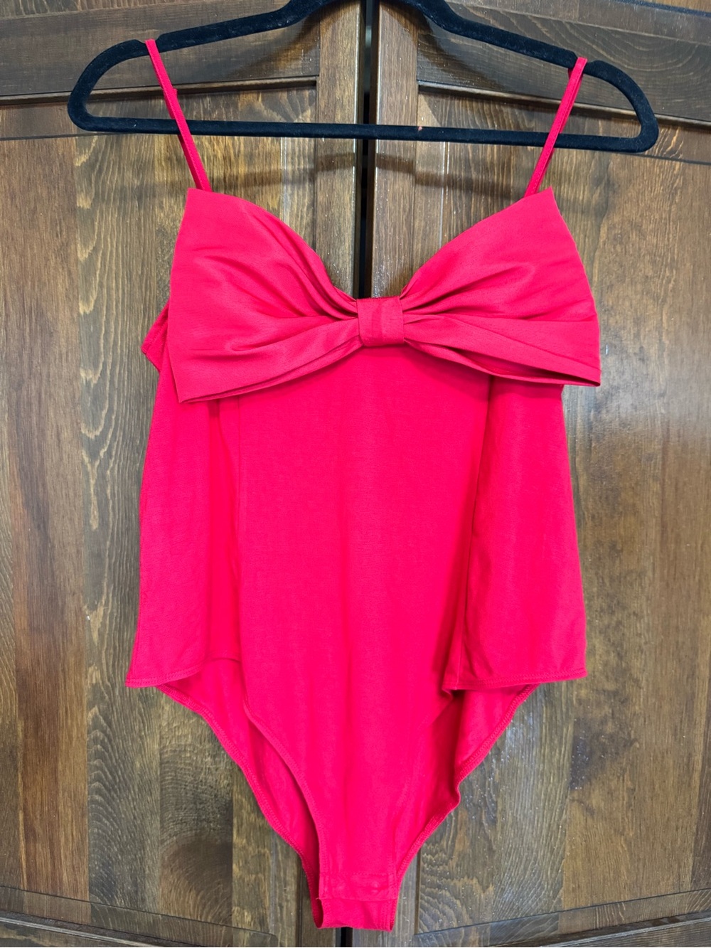 A New Day Red Bow Front Bodysuit NWT Large Coquette Holiday Date Night